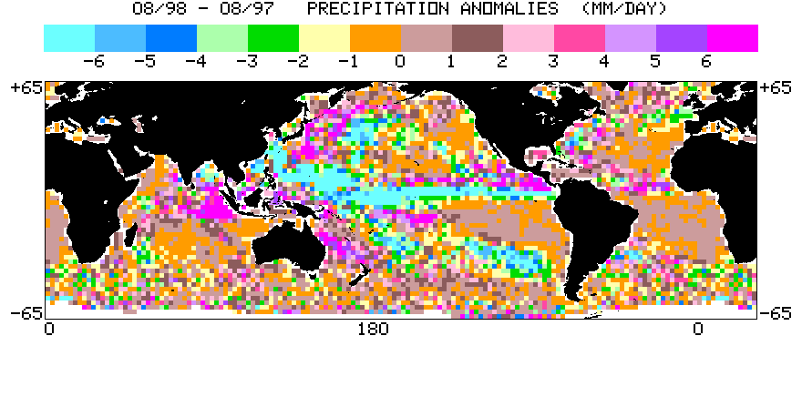 Difference of a La Nina August and an El Nino August